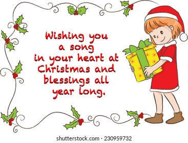 Wishing you a song in your heart at Christmas and blessings all year long.