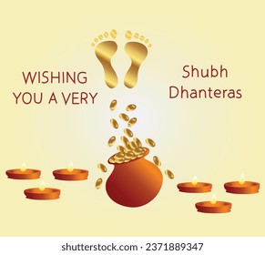 WISHING YOU A VERY Happy Dhanteras vector illustration