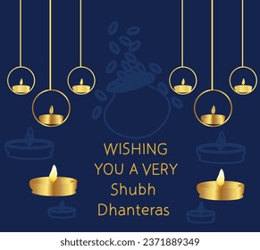 WISHING YOU A VERY Happy Dhanteras vector illustration