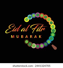 Wishing you very Happy Eid (traditional Muslim greeting reserved for use on the festivals of Eid) written in Arabic calligraphy. Useful for greeting card and other material.