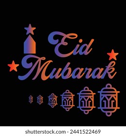 Wishing you very Happy Eid (traditional Muslim greeting reserved for use on the festivals of Eid) written in Arabic calligraphy. Useful for greeting card and other material.