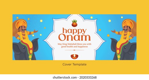Wishing you a very happy Onam festival cover page design.