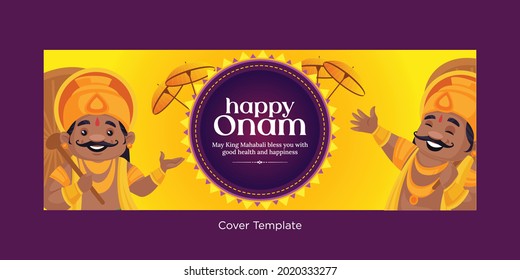 Wishing you a very happy Onam festival cover page design.