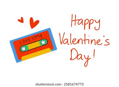 Wishing you a very Happy Valentines Day with a delightful Retro Love Song Cassette.