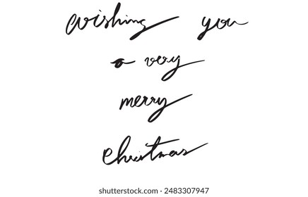 wishing you a very merry christmas text font calligraphy hand written script merry christmas happy new year word message design sale advertisement object 2024 2025 2026 hny xmas merry christmas wish