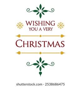 Wishing You a Very Merry Christmas – Festive Typography Design for Holiday Greetings