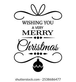 Wishing You a Very Merry Christmas – Festive Typography Design for Holiday Greetings