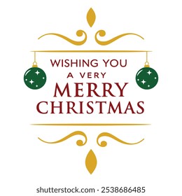 Wishing You a Very Merry Christmas – Festive Typography Design for Holiday Greetings