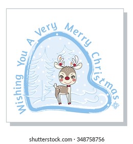 Wishing You A Very Merry Christmas Reindeer Male Card