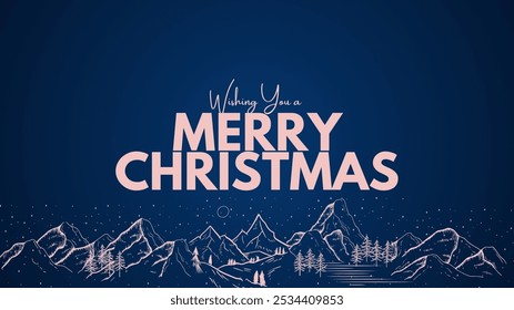 WISHING YOU A VERY MERRY CHRITMAS GREETING CARD VECTOR ILLUSTRATAR.