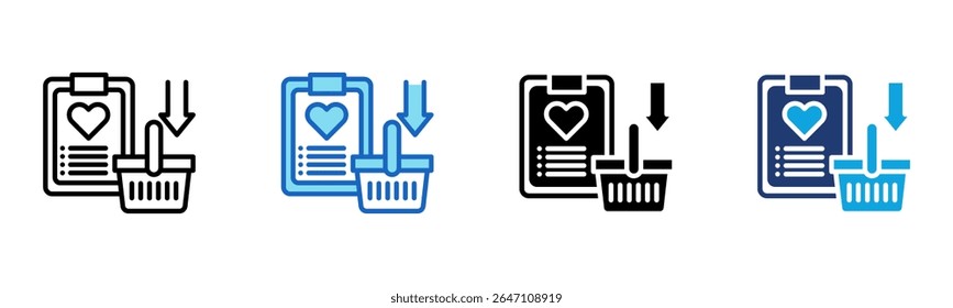 Wishlist Add icon Multi Style Vector Illustration