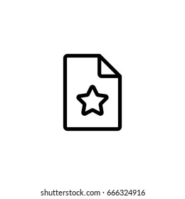 wishlist, document, page, file with star, icon line black on white