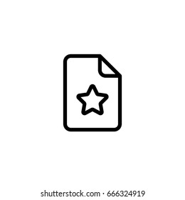wishlist, document, page, file with star, icon line black on white