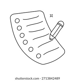 Lista de deseos doodle icono con fondo blanco Vector ilustración de stock
