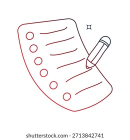 Lista de deseos doodle icono con fondo blanco Vector ilustración de stock