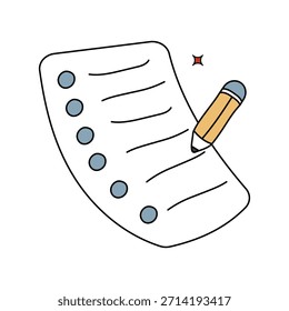 Lista de deseos doodle icono con fondo blanco Vector ilustración de stock