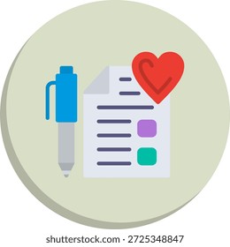 Ícone de Estilo de Círculo Plano de Wishlist
