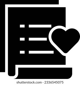 Wishlist Glyph Icon - Single Icon, Vector