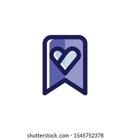 Wishlist Icon , Bookmark Logo, E-Commerce Symbol .