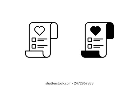 Wishlist icon design with white background stock illustration