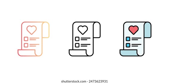 Wishlist icon design with white background stock illustration