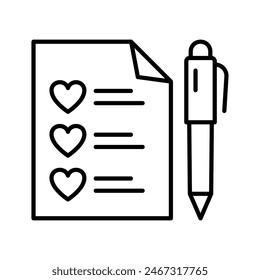 Wishlist icon. Favorite list. Vector illustration