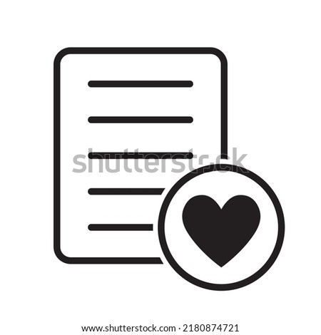 Wishlist icon in flat style. Love letter, like document vector illustration on white isolated background. Favorite list business concept.
