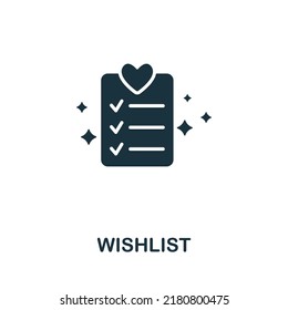 Wishlist icon. Monochrome simple line Online Store icon for templates, web design and infographics