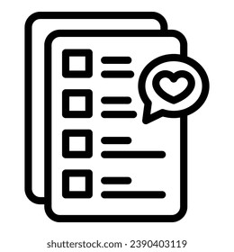 Wishlist icon outline vector. My list. Write journal