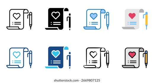 wishlist icon set multiple style collection 
