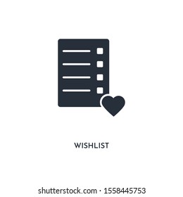 wishlist icon. simple element illustration. isolated trendy filled wishlist icon on white background. can be used for web, mobile, ui.