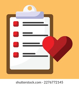 Icono de lista de deseos. Subtabla a colocar en ecommerce, etc.