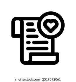 wishlist icon. vector line icon for your website, mobile, presentation, and logo design.