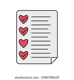 wishlist icon with white background vector stock illustration
