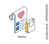 Wishlist Isometric style icon. Symbol on White background EPS 10 File 