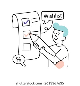 Wishlist Item Vector Style Illustration 