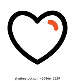 wishlist line color icon editable vektor