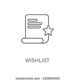 Wishlist linear icon. Wishlist concept stroke symbol design. Thin graphic elements vector illustration, outline pattern on a white background, eps 10.