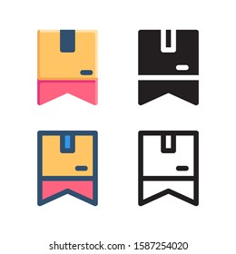 Wishlist logo icon design in four style. Line, Glyph, Flat and Color Line style