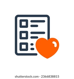 Ilustración del icono del vector de la organización de listas de cambios