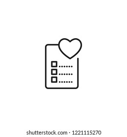 wishlist thin line icon on white background