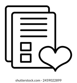 Wishlist Vector Line Icon Design