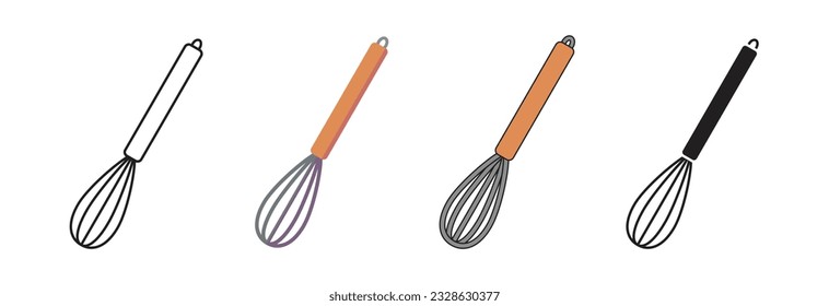 wisk icon flat design thick outline