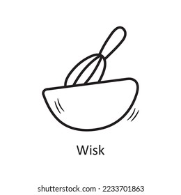 Wisk vector outline Icon Design illustration. Bakery Symbol on White background EPS 10 File