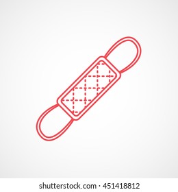 Wisp Of Bast Red Line Icon On White Background