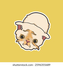 Wisp Cat Meme Sticker Vector T-shirt Cute Illustration