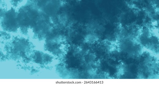 Nuvens de tempestade azul-turquesa sábias se espalhando graciosamente sobre uma tela azul celeste

