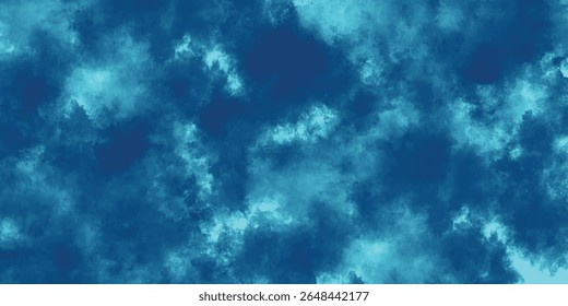 Nuvens de tempestade azul-turquesa sábias se espalhando graciosamente sobre uma tela azul celeste

