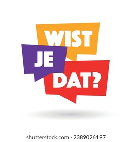 Wist je dat ?, Did you know? in Dutch