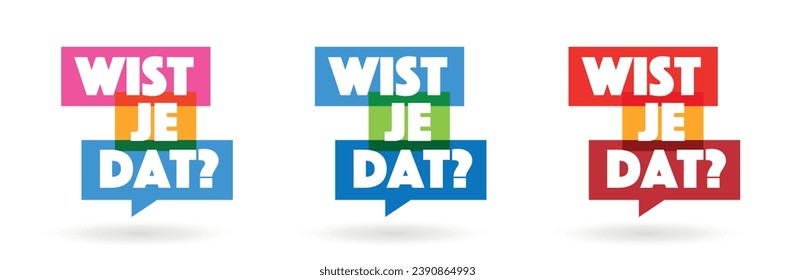 Wist je dat ?, Did you know? in Dutch